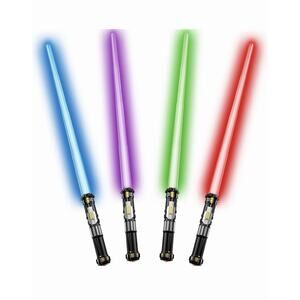 4 Pack Led Light up Sword Saber with FX Sounds New